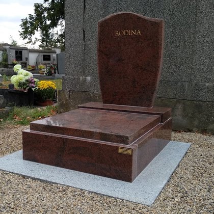 Vzor č. 2 - Urnový pomník Multicolor vel. 70x90, chodníčky řezané Vahlovice