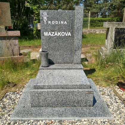 Vzor. č 32 - Urnový pomník Vahlovice vel. 60x70 se sloupkem